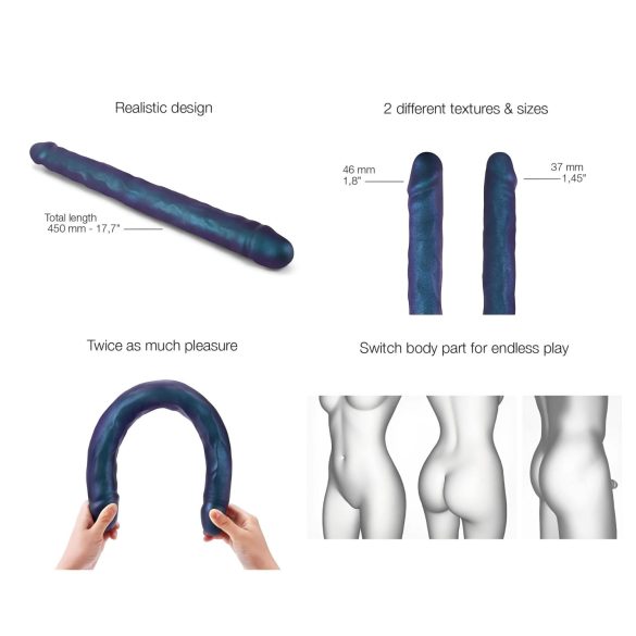 Strap-on-me - Double Dildo (Metallic Blue)