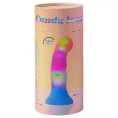   Love to Love Candy Loop - glowing LED silicone dildo (pink-blue) - 16.9 cm