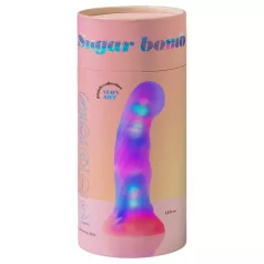   Love to Love Sugar Bomb - light‑up LED silicone dildo (pink-yellow) - 16.9 cm