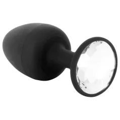   Dorcel Geisha Diamond Plug L - Black Anal Plug with White Gem