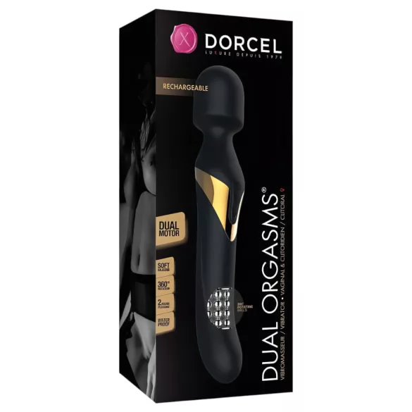 Dorcel Dual Orgasms Gold - 2-in-1 Massaging Vibrator (Black)