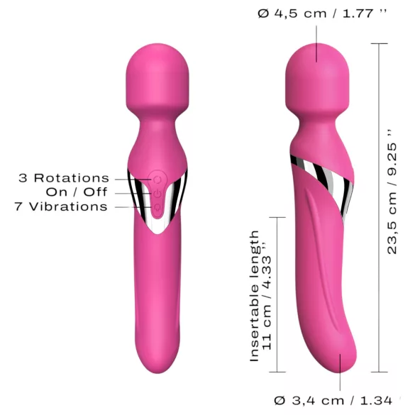 Dorcel Dual Orgasms - rechargeable 2‑in‑1 massaging vibrator (pink)