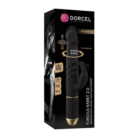 Dorcel Furious Rabbit 2.0 - Thrusting Clitoral Vibrator (Black)