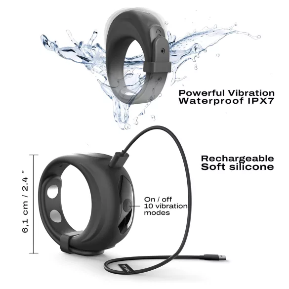 Dorcel - Adjustable Vibrating Ring (Black)