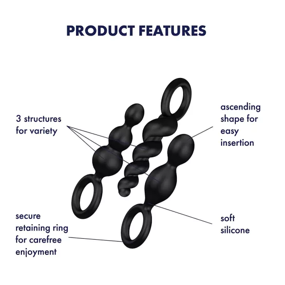 Satisfyer Booty Call - Black Anal Plug Set (3 Pieces)