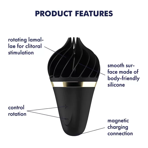 Satisfyer Sweet Treat - Black Rechargeable Spinning Clitoral Vibrator