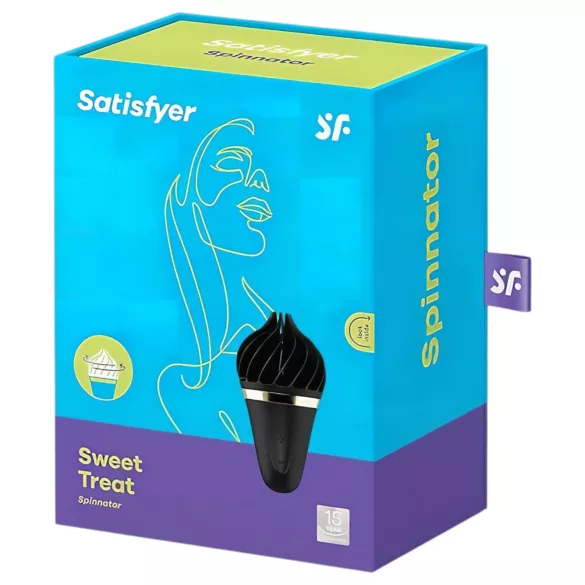 Satisfyer Sweet Treat - Black Rechargeable Spinning Clitoral Vibrator