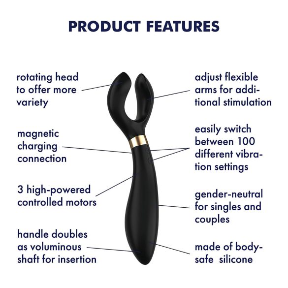 Satisfyer Endless Fun - Rechargeable, Waterproof Couples Vibrator (Black)