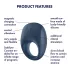 Satisfyer Strong One - App-controlled vibrating penis ring for men (blue)