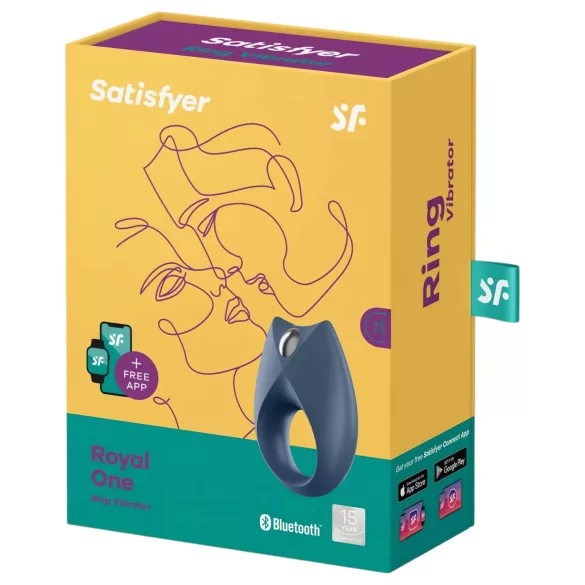 Satisfyer Royal One - App-controlled vibrating penis ring for men (blue)
