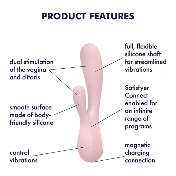 Satisfyer Mono Flex - Smart Waterproof Vibrator (Pink)