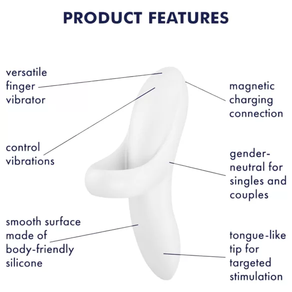 Satisfyer Bold Lover - Rechargeable Waterproof Finger Vibrator (White)