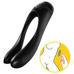   Satisfyer Candy Cane - Rechargeable, Waterproof Dual Vibrator (Black)
