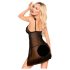 Penthouse After Sunset - Sheer Babydoll & Thong Set (Black) - L/XL