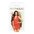 Penthouse Earth-shaker - Halter Neck Gathered Set (Red) - M/L