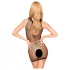 Penthouse Ride or Die - Y-Pattern Fishnet Dress (Black) - XL