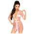 Penthouse Midnight Mirage - Satin Robe & Thong Set (Pink) - XL