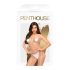 Penthouse Body Search - Open-Weave Fishnet Bodysuit (White) - XL