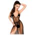 Penthouse Forplay Lace Bodysuit with Tulle Shawl (Black) - L/XL