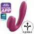 Satisfyer Sunray - rechargeable, air-pulse 2‑in‑1 vibrator (red)