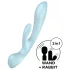 Satisfyer Triple Oh - Rechargeable Clitoral Vibrator with Arm (Blue)