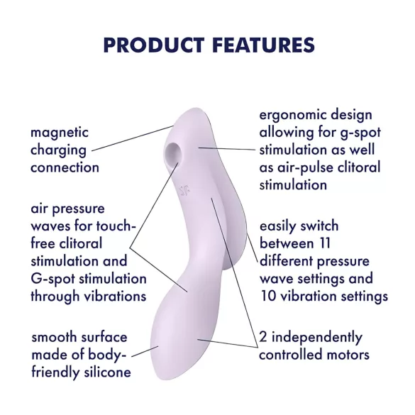 Satisfyer Curvy Trinity 2 - 2‑in‑1 air‑pulse vibrator (purple)