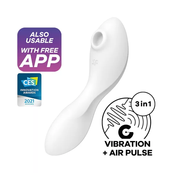Satisfyer Curvy Trinity 5+ - App-controlled 2‑in‑1 vibrator (white)