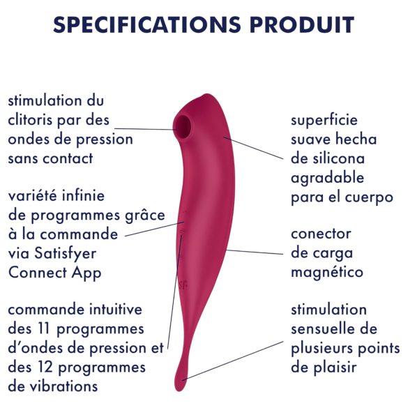 Satisfyer Twirling Pro - Smart 2-in-1 Clitoral Vibrator (Red)