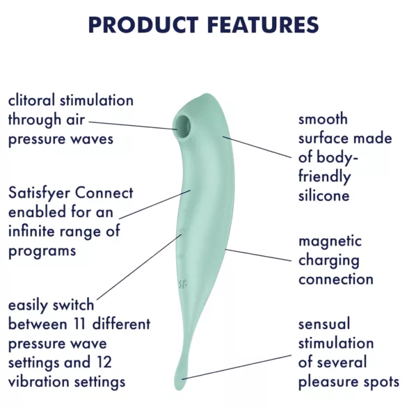 Satisfyer Twirling Pro - Smart 2-in-1 Clitoral Vibrator (Mint)