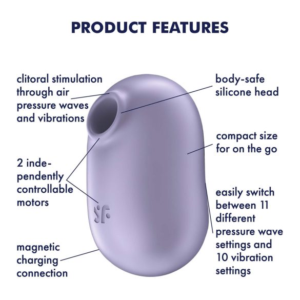 Satisfyer Pro To Go 2 - Rechargeable Air-Pulse Clitoral Stimulator (Violet)