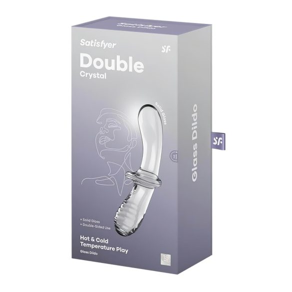 Satisfyer Double Crystal - Double-Ended Glass Dildo (Clear)