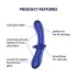Satisfyer Double Crystal - Dual-End Glass Dildo (Blue)