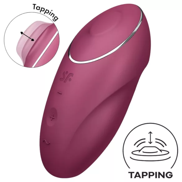 Satisfyer Tap & Climax 1 - 2-in-1 Vibrator & Clitoral Stimulator (Red)