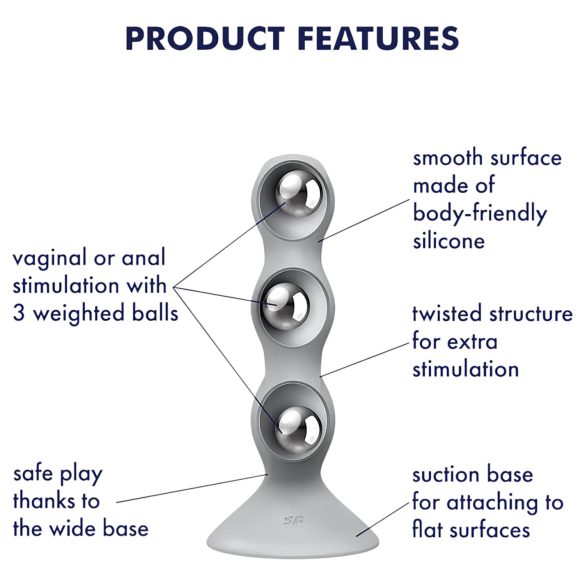 Satisfyer Triple Ball-R - Beaded Dildo (Gray)