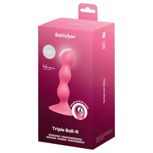 Satisfyer Triple Ball-R - Beaded Anal Vibrator (Pink)