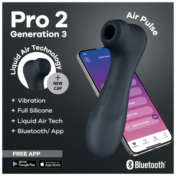 Satisfyer Pro2 Gen3 - App-controlled air pulse clitoral stimulator (dark grey)