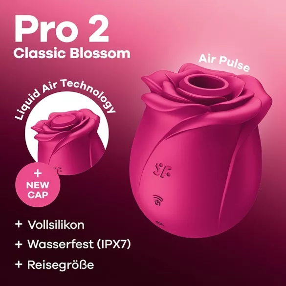Satisfyer Pro 2 Classic Blossom - Air Pulse Clitoral Stimulator (Red)