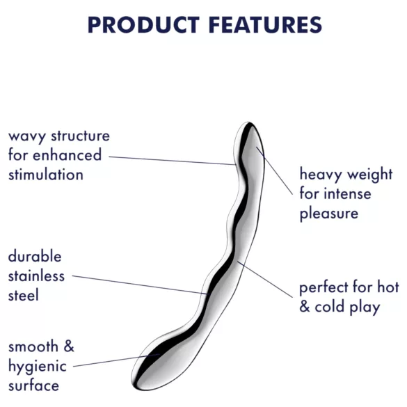 Satisfyer Cosmic Crest 2 - Wavy Steel Dildo (Silver)