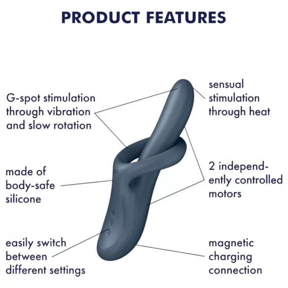 Satisfyer Heat Flex 4 - warming clitoral-arm vibrator (grey)