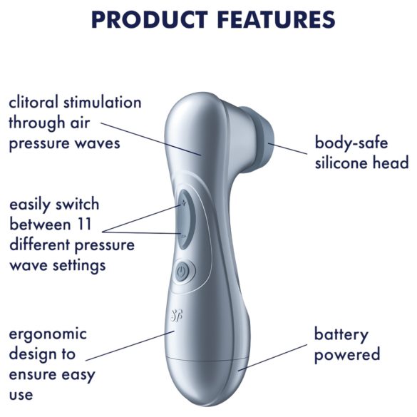 Satisfyer Pro2 Gen2 - Air Pulse Clitoral Stimulator (Blue)
