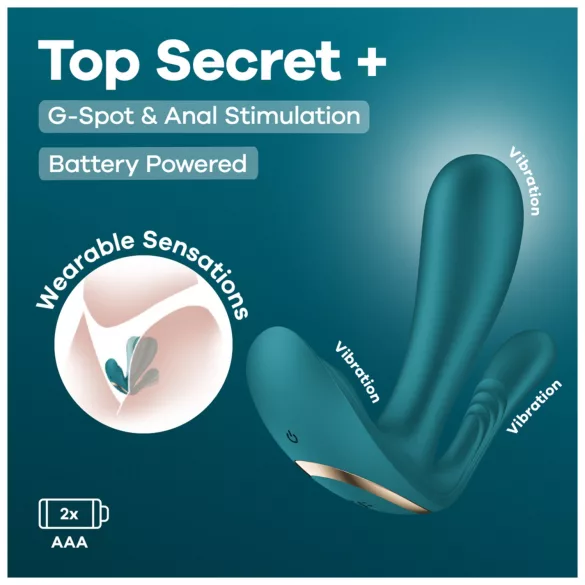 Satisfyer Top Secret+ - 3‑armed, wearable vibrator (green)