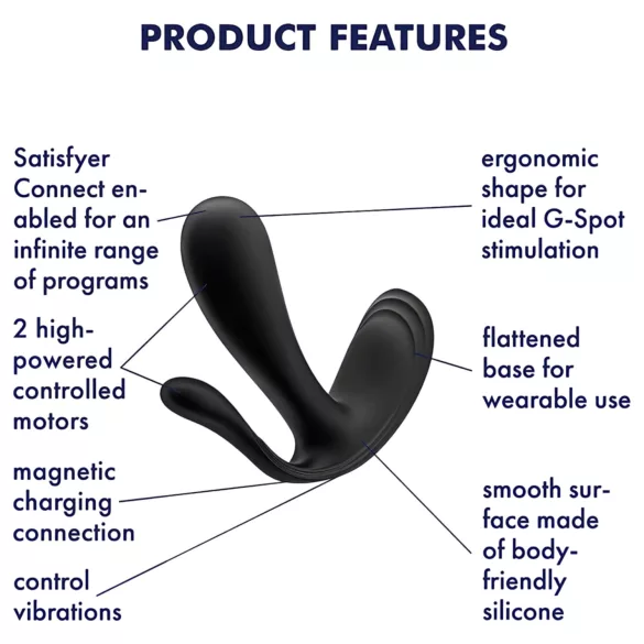 Satisfyer Top Secret+ - 3‑armed, wearable vibrator (green)