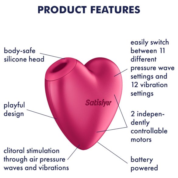 Satisfyer Cutie Heart - Airwave Clitoral Stimulator (Pink)