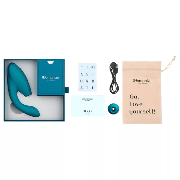 Womanizer DUO 2 - clitoral suction rabbit vibrator (Petrol)