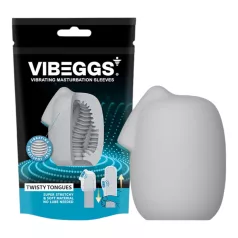 VIBEGGS Twisty Tongues - vibrating egg masturbator (white)