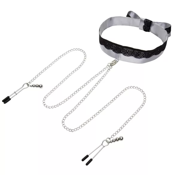 Fifty Shades of Grey - Silver Nipple Clamps with Collar