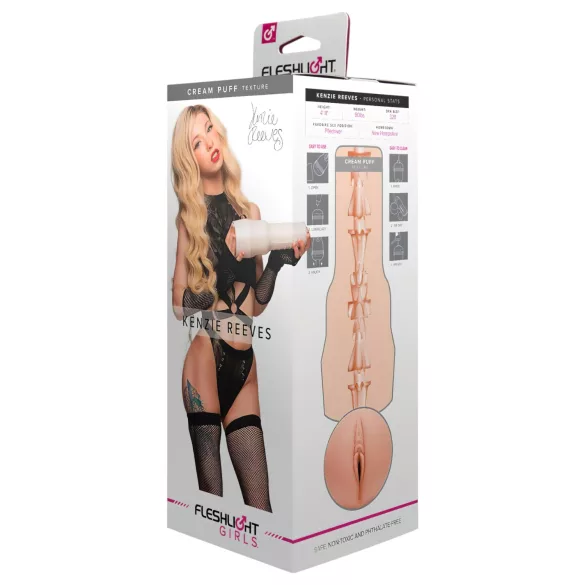Fleshlight Kenzie Reeves Creampuff - realistic vagina masturbator (natural)