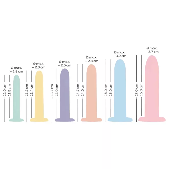 You2Toys - Six in a Row - dildo trainer set - 6 pcs (coloured)