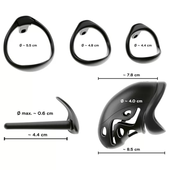 You2Toys - Black Cock Cage with Penis Plug