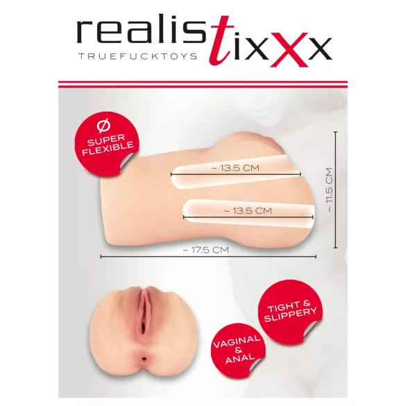 Realistixxx Real Stroker - lifelike vagina and anal masturbator (flesh-coloured)